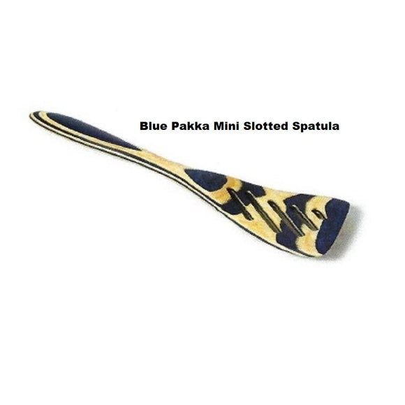 Island Bamboo Pakka Mini Slotted Spatula - Blue, 8