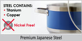 Chantal Stripes Stainless Steel Stockpot with Glass Lid - Blue Cove, 6 Qt.