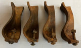Vintage Antique Set of 4 Cast Iron Legs, Small Standing Pot Bellt Stove 4" x 2"