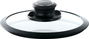 Frieling Black Cube Glass Lid with Adjustable Vented Knob - 8"