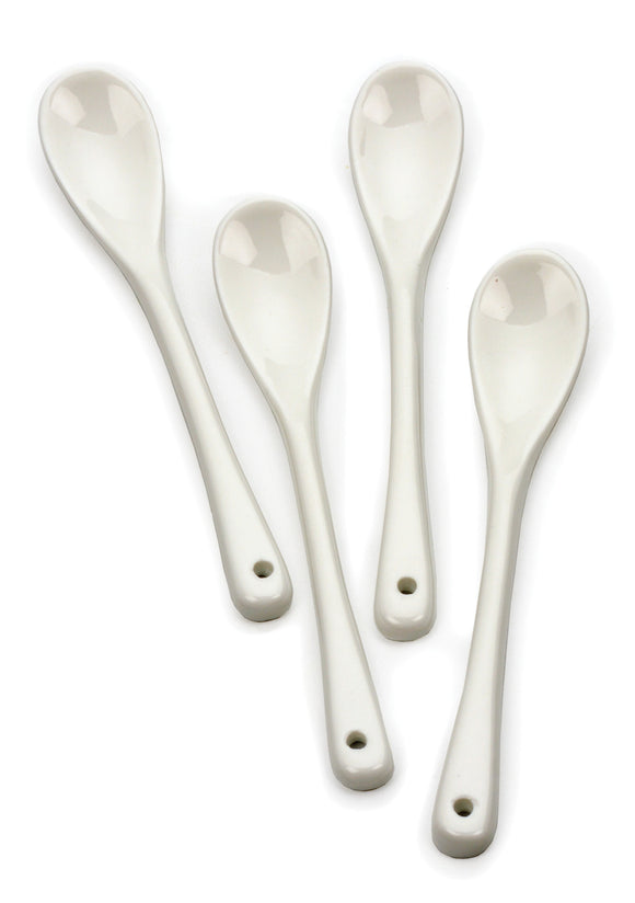 RSVP Endurance Porcelain Egg Spoons-Set of 4