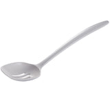 Gourmac Hutzler Melamine Slotted Round Spoon, White, 12"