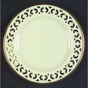 Lenox Millennium Modano Lace Pattern Pierced Rim Gold Trim 11" Dinner Plate