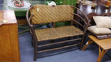 Antique "Old Hickory" Hoop Settee, woven seat & back. 48 x 21 x 34"