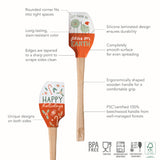 Tovolo Spectrum Spatulart "Let There Be Peas" Silicone Wood Handled Spatula, 13"