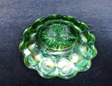 Imperial Carnival Glass, Heavy Grape design, circa 1920, Green Iridescent Scalloped